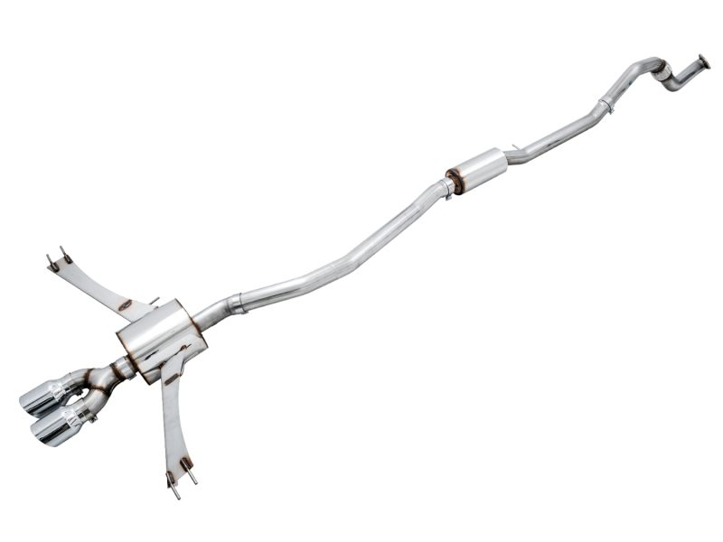 Honda Civic Si Performance Exhaust - Rear - AWE Tuning - Cat Back, Touring Edition, Dual Tips - Chrome Silver - `16-`27